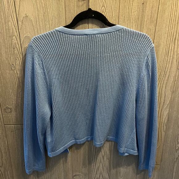 Talbots Open Shrug Cardigan Baby Blue Knit - Picture 8 of 8